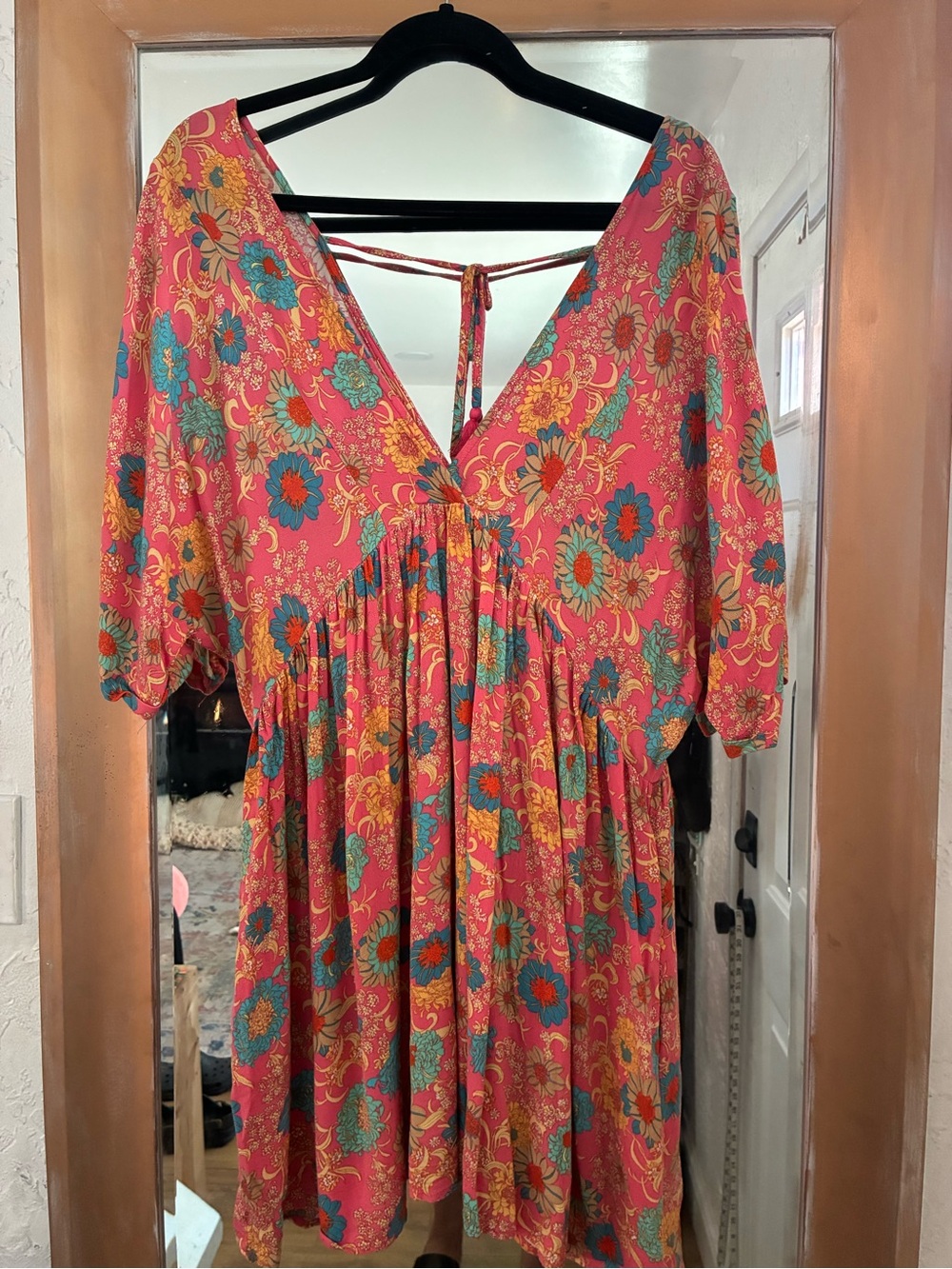 O'Neill Coral Floral Tie-Back Mini Dress | Size L